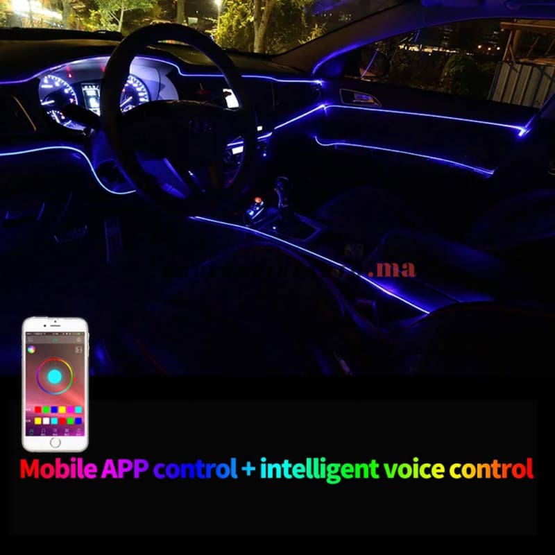 L'atmosphère de l'intérieur d'éclairage LED auto voiture à l'intérieur du  système de décoration de lumière ambiante de 12V FEU DE COIN DE L'app  Mobile universel - Chine Voiture Lampe atmosphère, d'autres accessoires